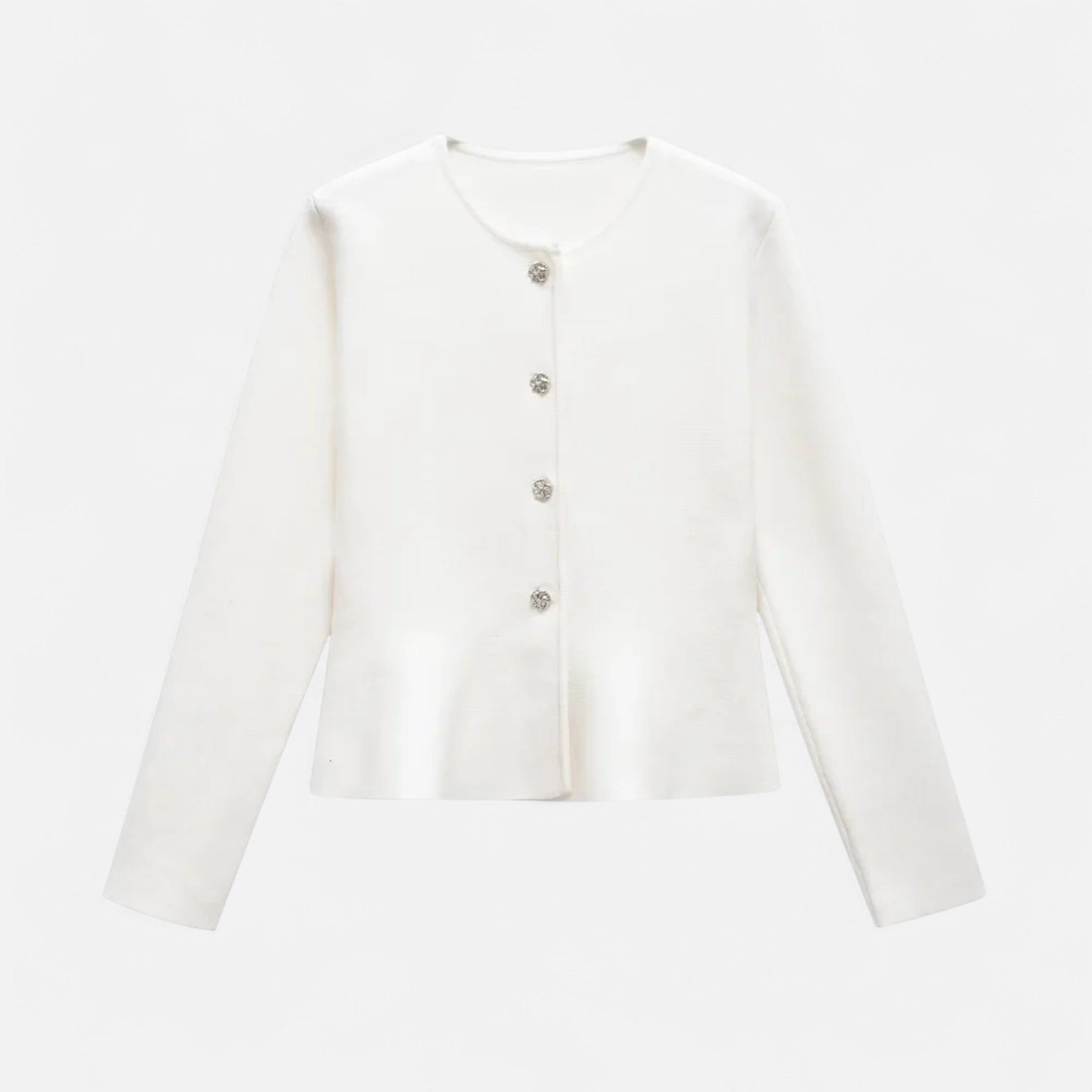 FEMUREA | Women’s Knitted Cardigan – Short Fitted Button-Up