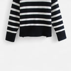 FEMUREA | Women’s Striped Turtleneck Sweater – Classic Knitwear