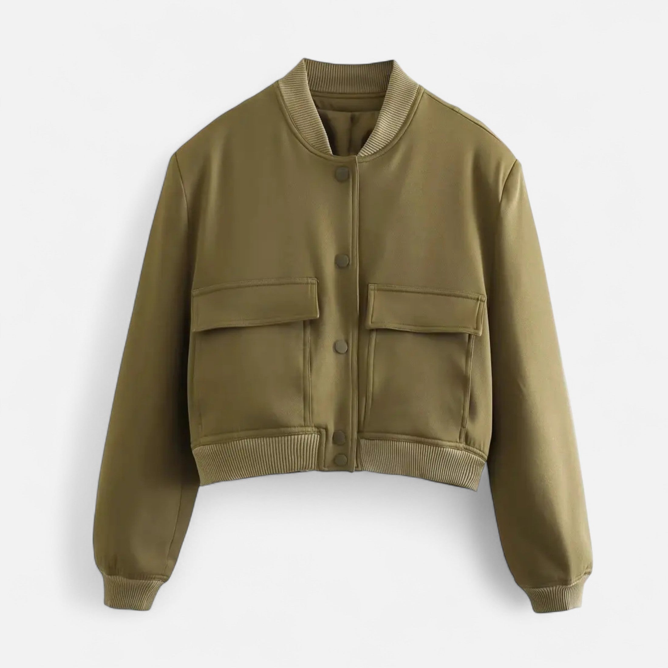 FEMUREA | Women’s Bomber Jacket – Vintage Single-Breasted Elegance