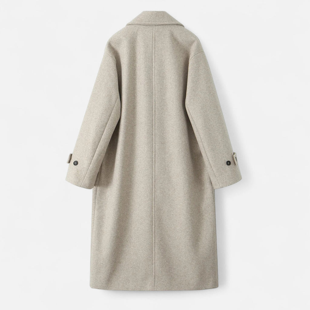 FEMUREA | Women’s Long Overcoat – Heritage Double-Breasted Style