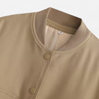 FEMUREA | Women’s Bomber Jacket – Vintage Single-Breasted Elegance