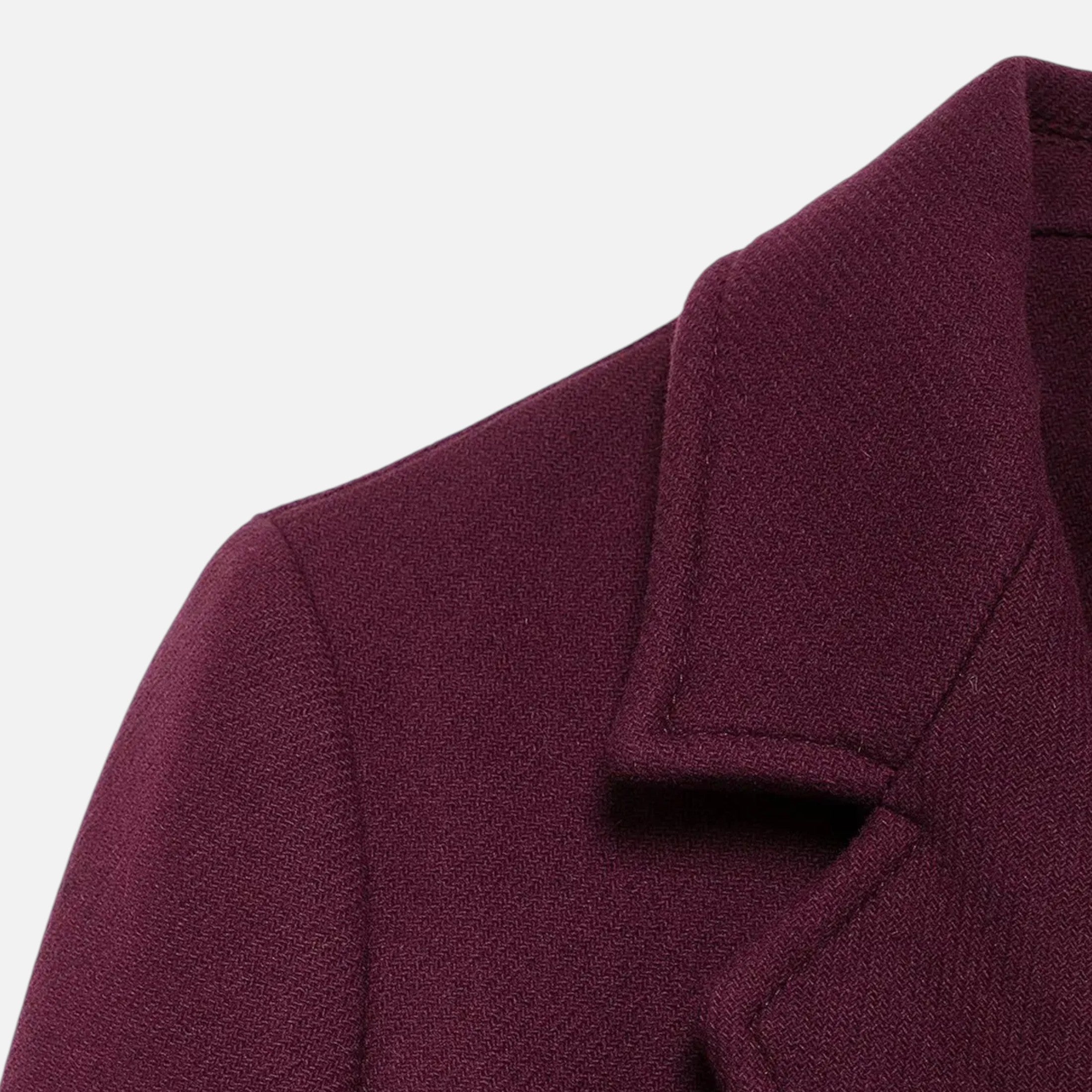 FEMUREA | Women’s Long Wool Coat – Burgundy Double-Breasted Elegance