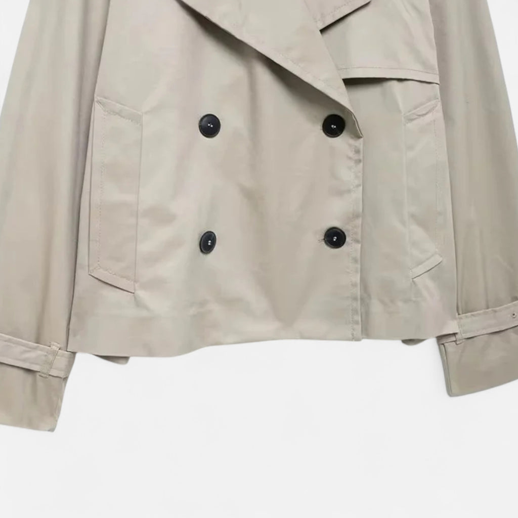 FEMUREA | Women’s Cropped Jacket – Double-Breasted Elegance