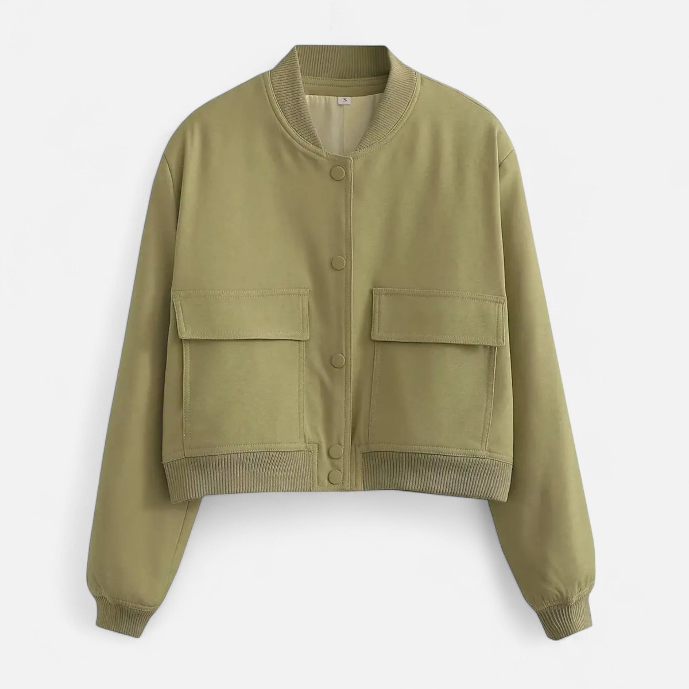 FEMUREA | Women’s Bomber Jacket – Vintage Single-Breasted Elegance