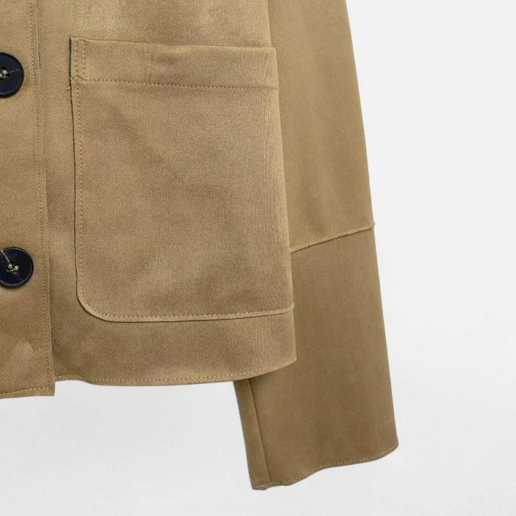 FEMUREA | Women’s Suede Bomber Jacket – Vintage Refined Elegance