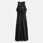 FEMUREA | Off-Shoulder Satin Ruched Dress – Timeless Allure