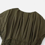 FEMUREA | Women’s V-Neck Midi Dress – Draped Wrap Silhouette