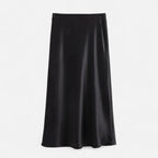FEMUREA | Women’s Satin Midi Skirt – High-Waist Silky Finish