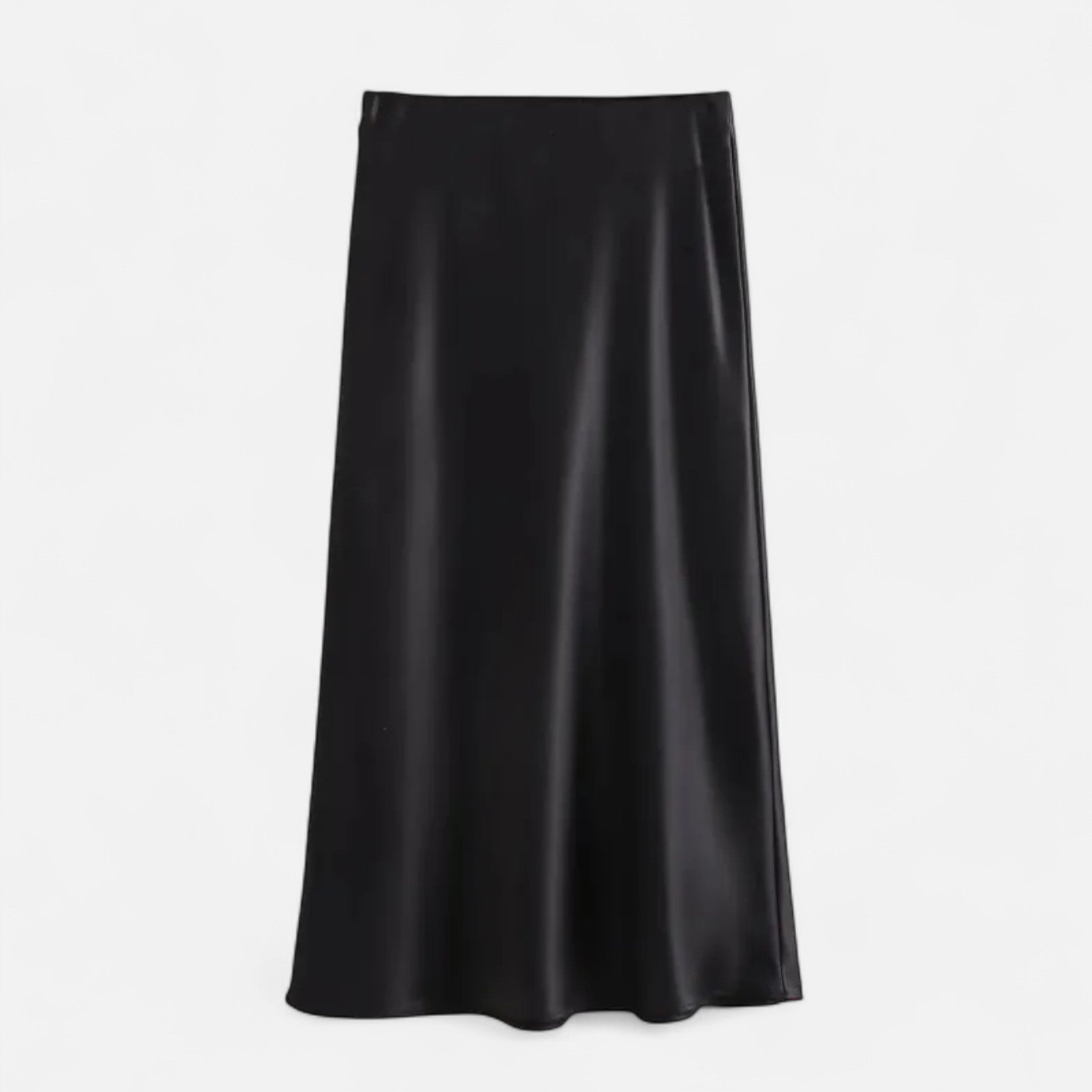FEMUREA | Women’s Satin Midi Skirt – High-Waist Silky Finish