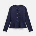 FEMUREA | Women’s Knitted Cardigan – Short Fitted Button-Up