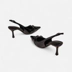 FEMUREA | Women’s Black Pointed-Toe Slingback Heels