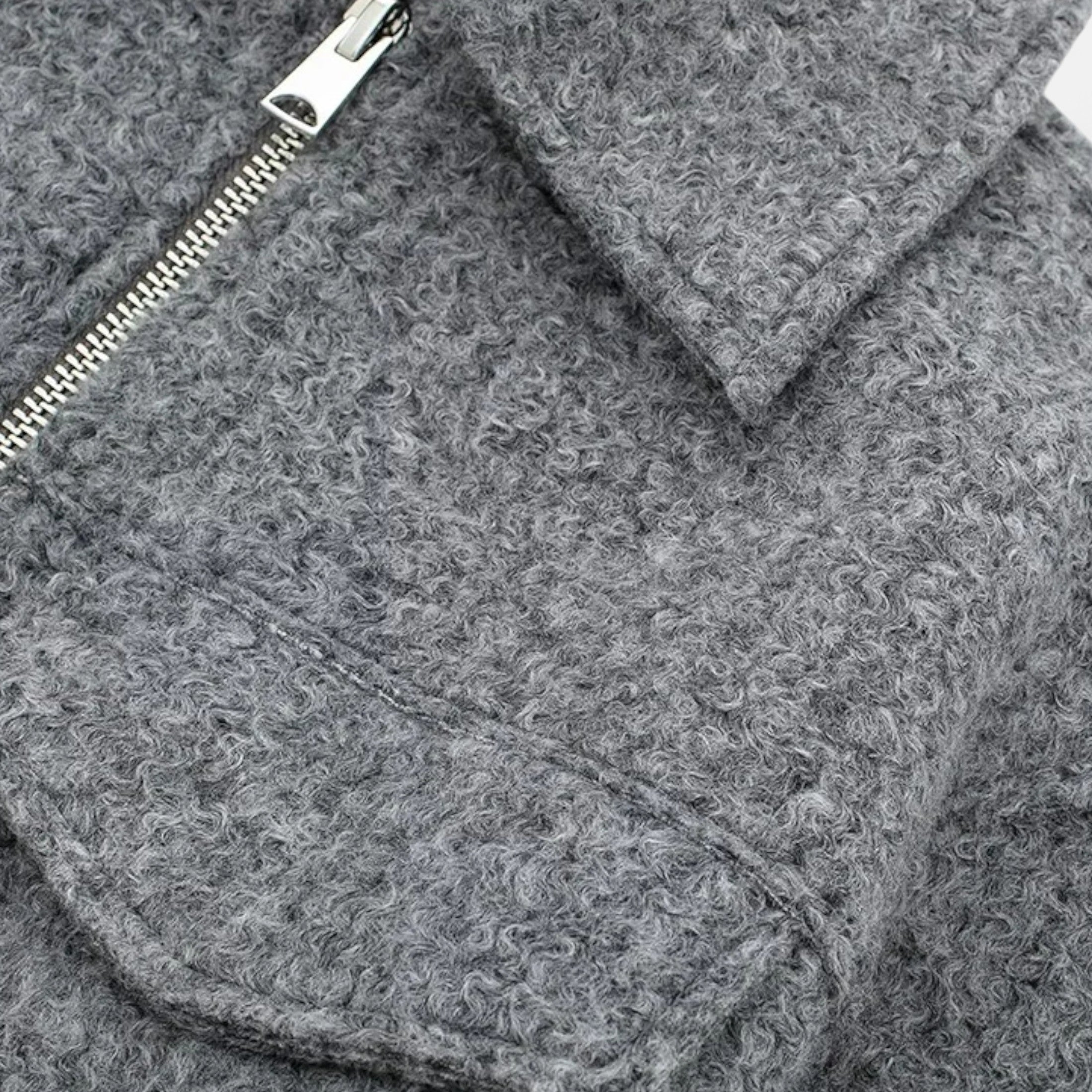 FEMUREA | Women’s Vintage Jacket – Zipped Elegance with Pockets