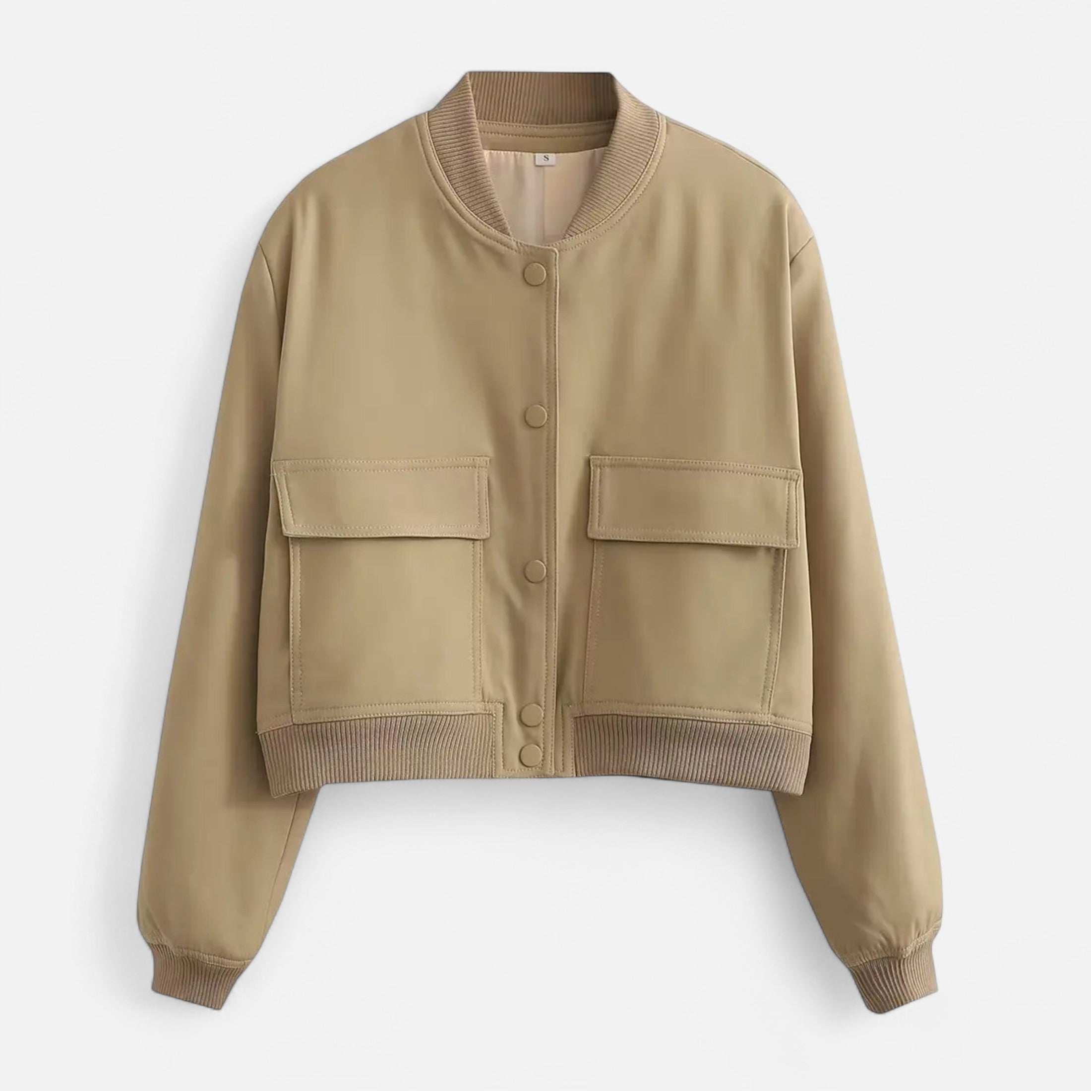 FEMUREA | Women’s Bomber Jacket – Vintage Single-Breasted Elegance