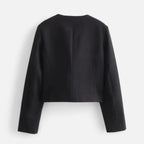 FEMUREA | Women’s Cropped Tweed Jacket – Vintage Refined Elegance