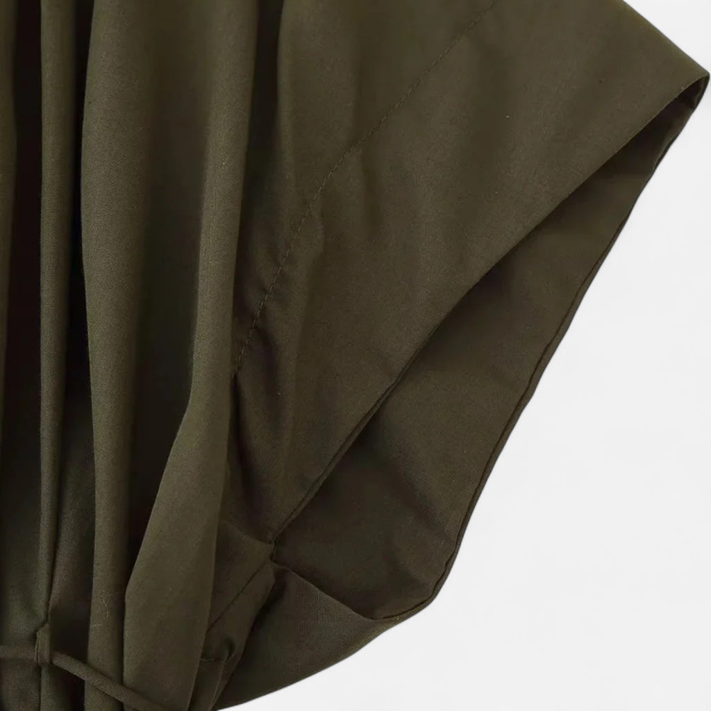 FEMUREA | Women’s V-Neck Midi Dress – Draped Wrap Silhouette