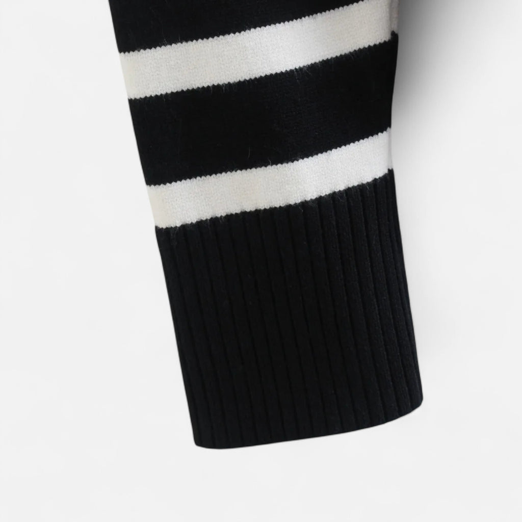 FEMUREA | Women’s Striped Turtleneck Sweater – Classic Knitwear