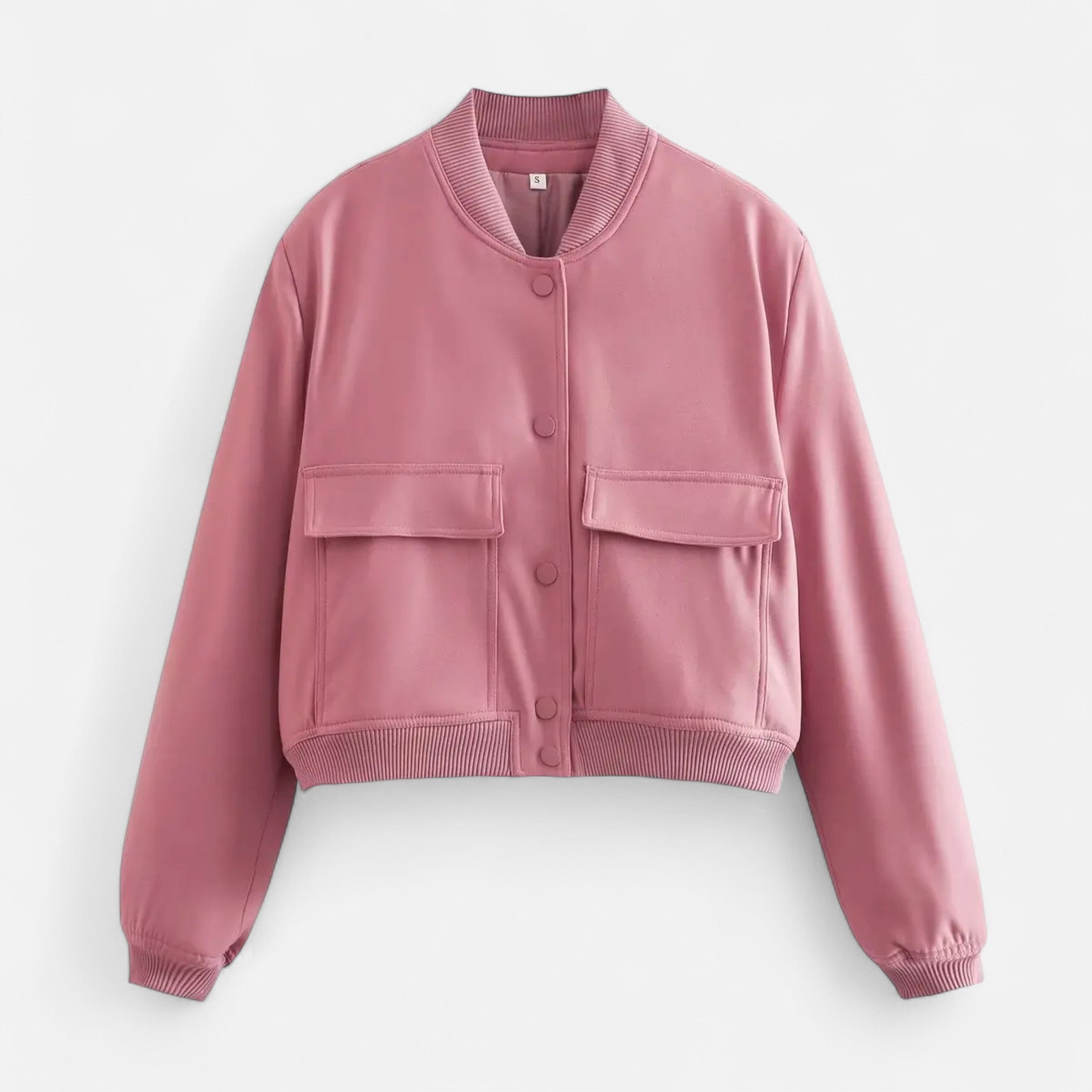 FEMUREA | Women’s Bomber Jacket – Vintage Single-Breasted Elegance