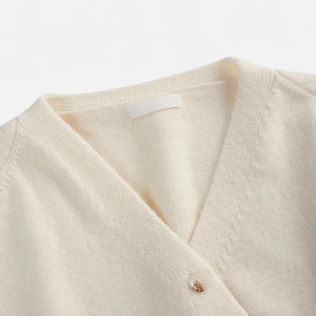 FEMUREA | Women’s V-Neck Knitted Cardigan – Timeless Elegance