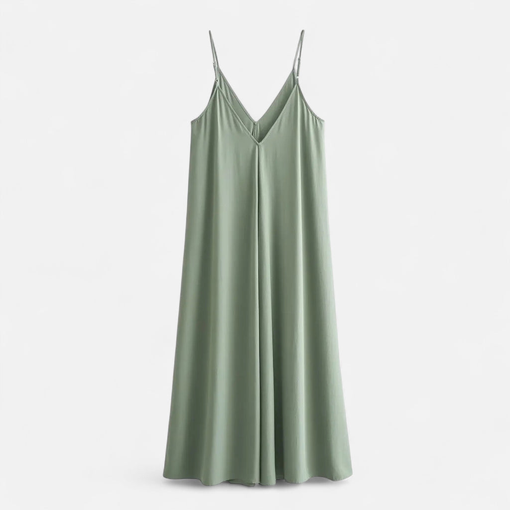 FEMUREA | Women’s Satin Maxi Dress – Backless Slip Design
