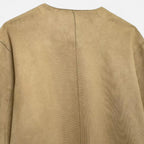 FEMUREA | Women’s Suede Bomber Jacket – Vintage Refined Elegance