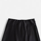 FEMUREA | Women’s Satin Midi Skirt – High-Waist Silky Finish