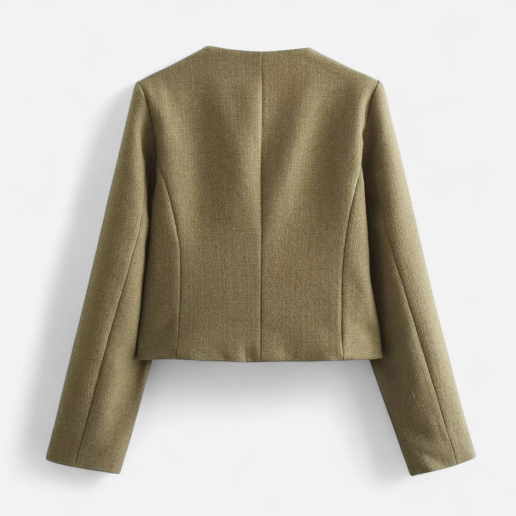 FEMUREA | Women’s Cropped Tweed Jacket – Vintage Refined Elegance