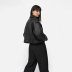 FEMUREA | Women’s Faux Leather Jacket – Oversized Vintage Elegance