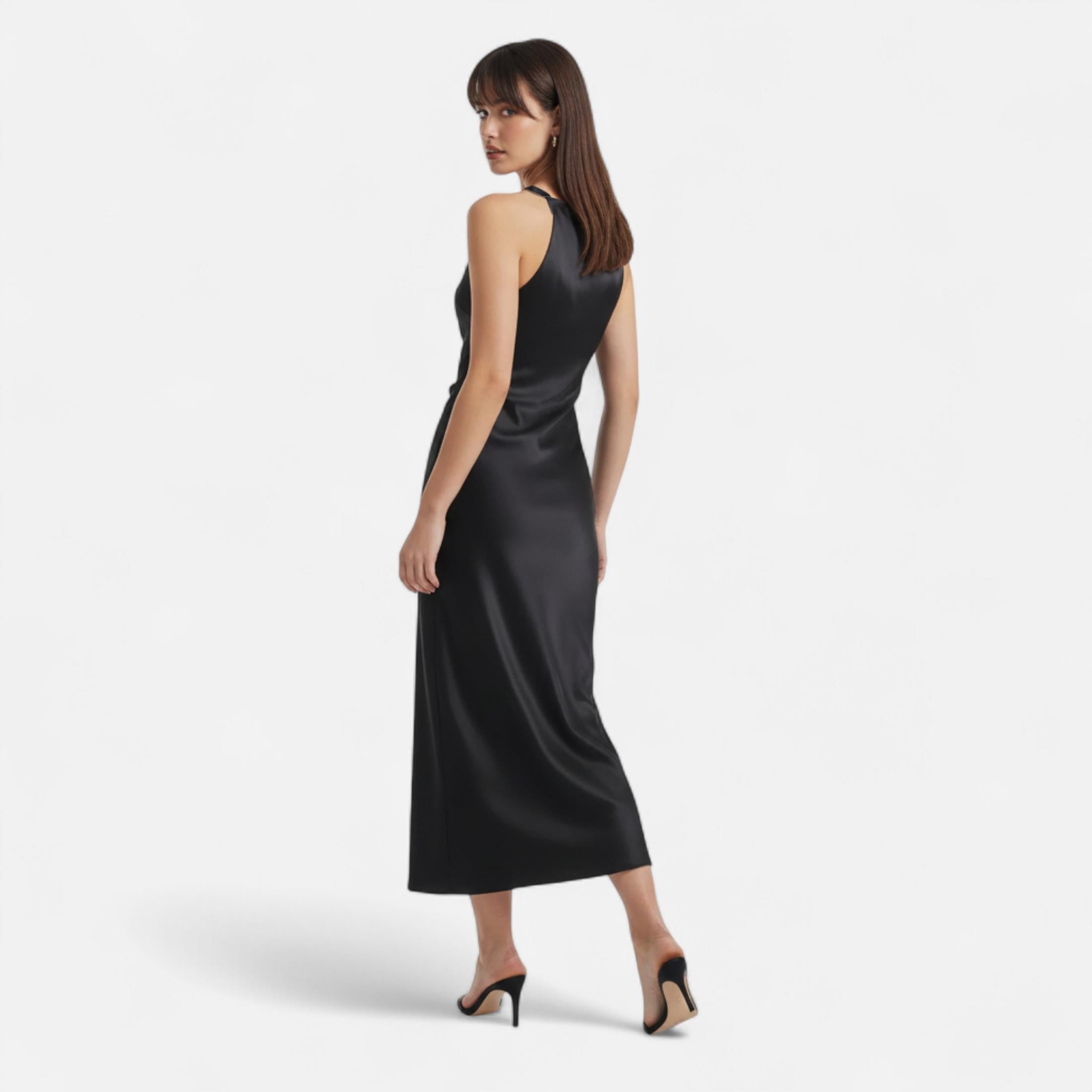FEMUREA | Off-Shoulder Satin Ruched Dress – Timeless Allure