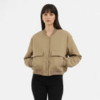FEMUREA | Women’s Bomber Jacket – Vintage Single-Breasted Elegance