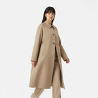 FEMUREA | Women’s Long Trench Coat – Retro Single-Breasted Elegance