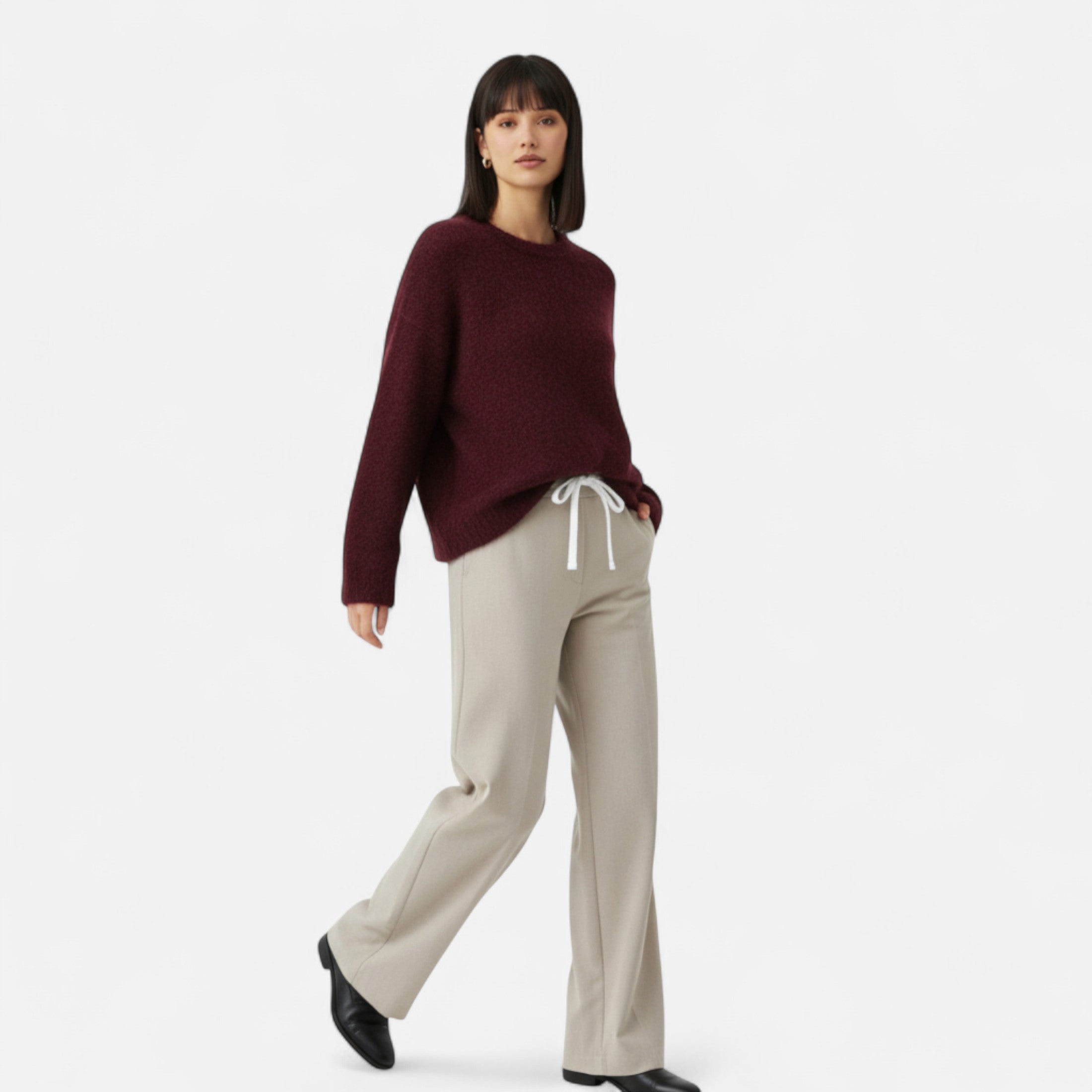 FEMUREA | Women’s Wide-Leg Trousers – High-Waist Elegant Design