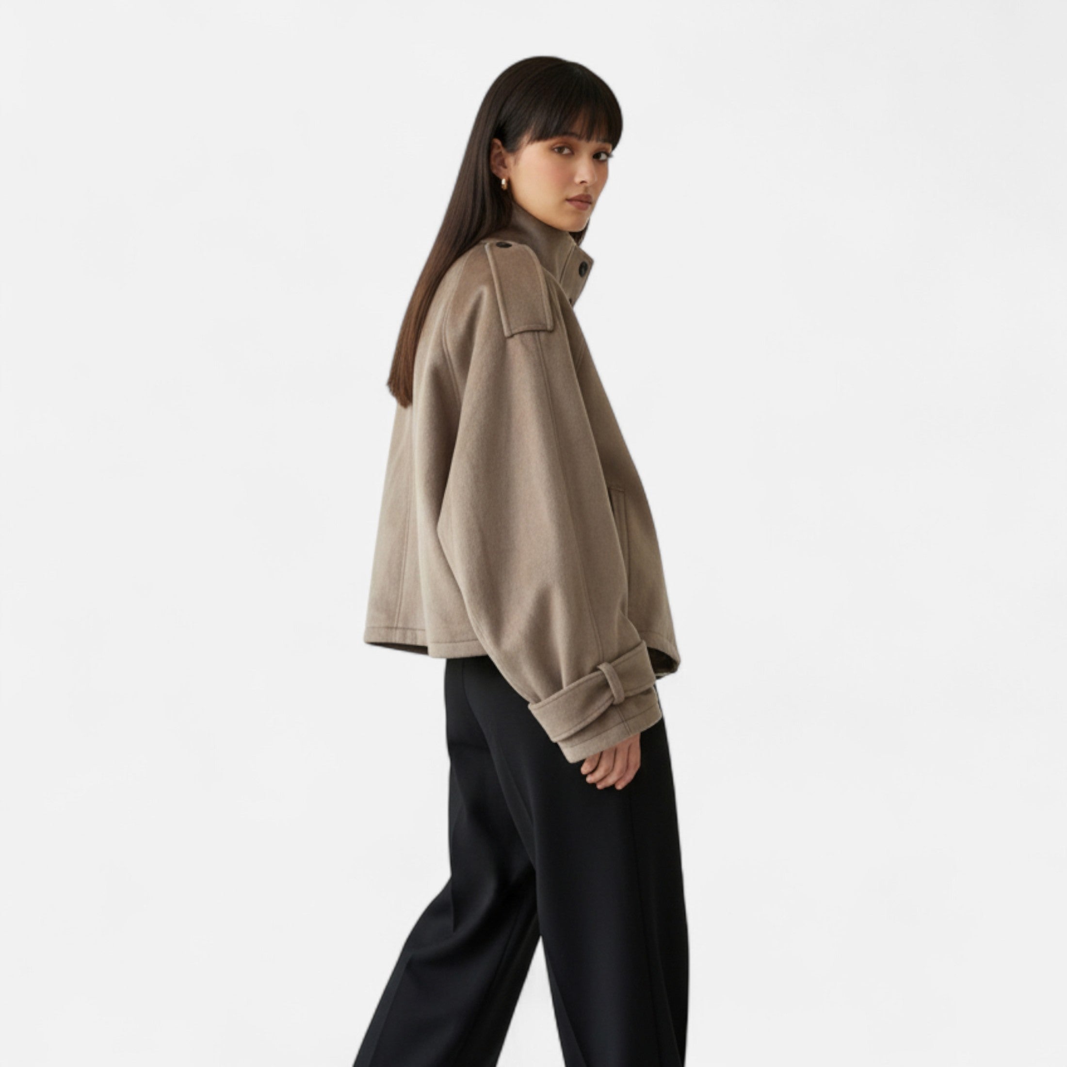 FEMUREA | Women’s Wool Jacket – Stand-Collar Timeless Elegance