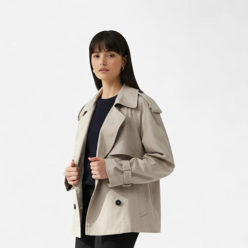 Femurea | Women’s Cropped Jacket – Double-Breasted Design