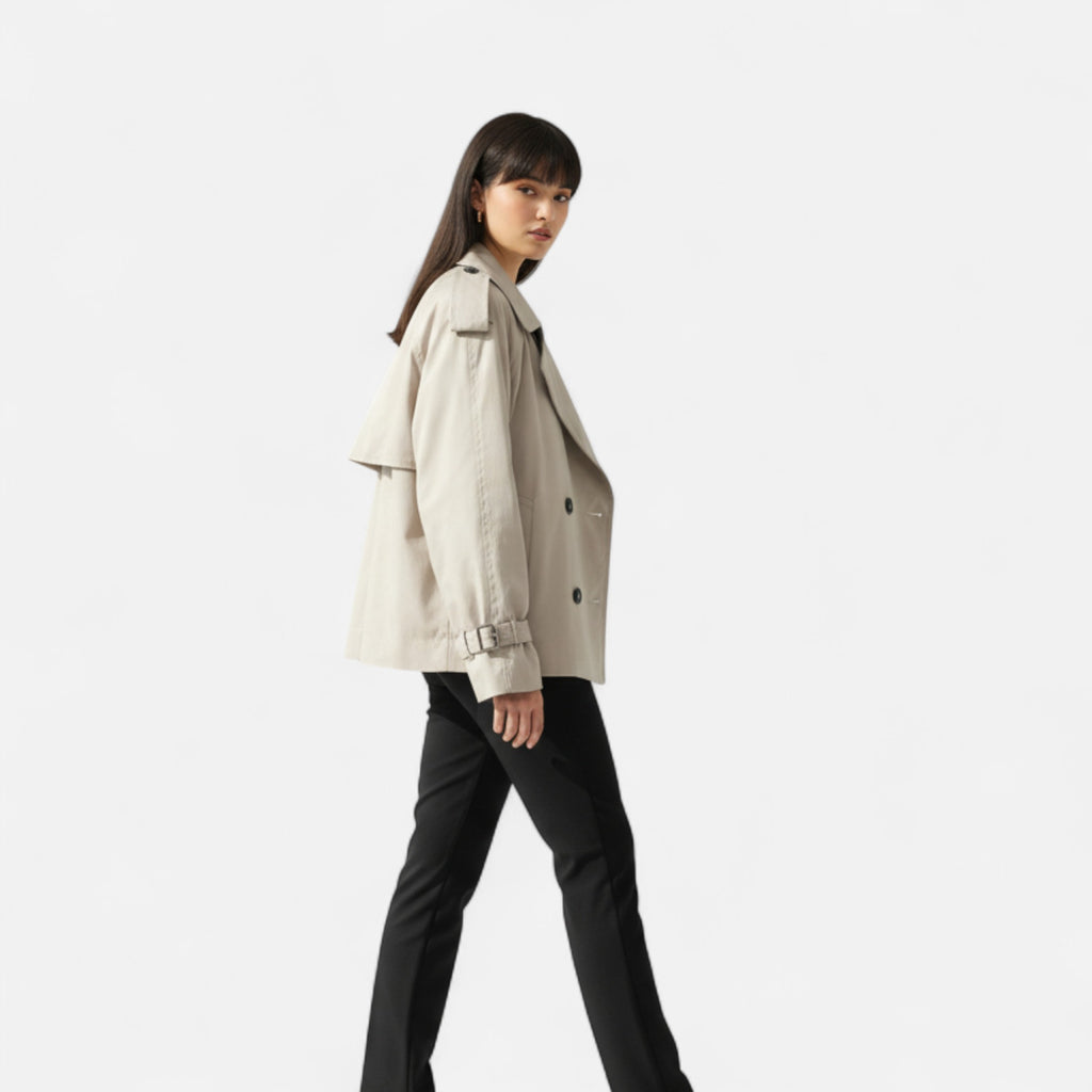 FEMUREA | Women’s Cropped Jacket – Double-Breasted Elegance
