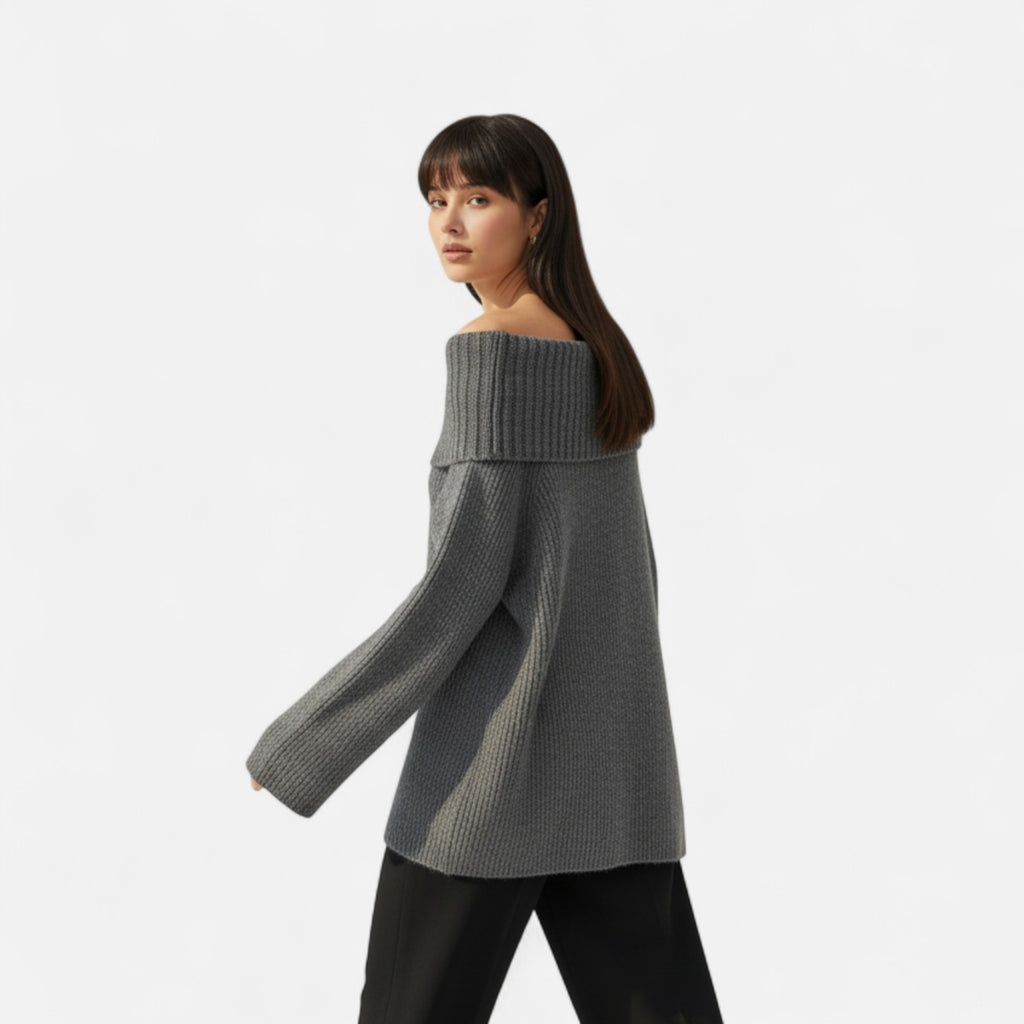 FEMUREA | Women’s Off-Shoulder Jumper – Elegant Knitted Design