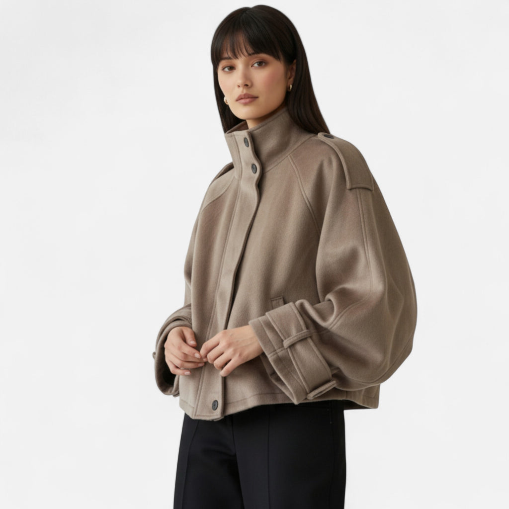 FEMUREA | Women’s Wool Jacket – Stand-Collar Timeless Elegance