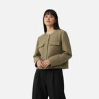 FEMUREA | Women’s Cropped Tweed Jacket – Vintage Refined Elegance