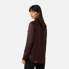 FEMUREA | Women’s Satin Blouse – Long Sleeve Button-Up