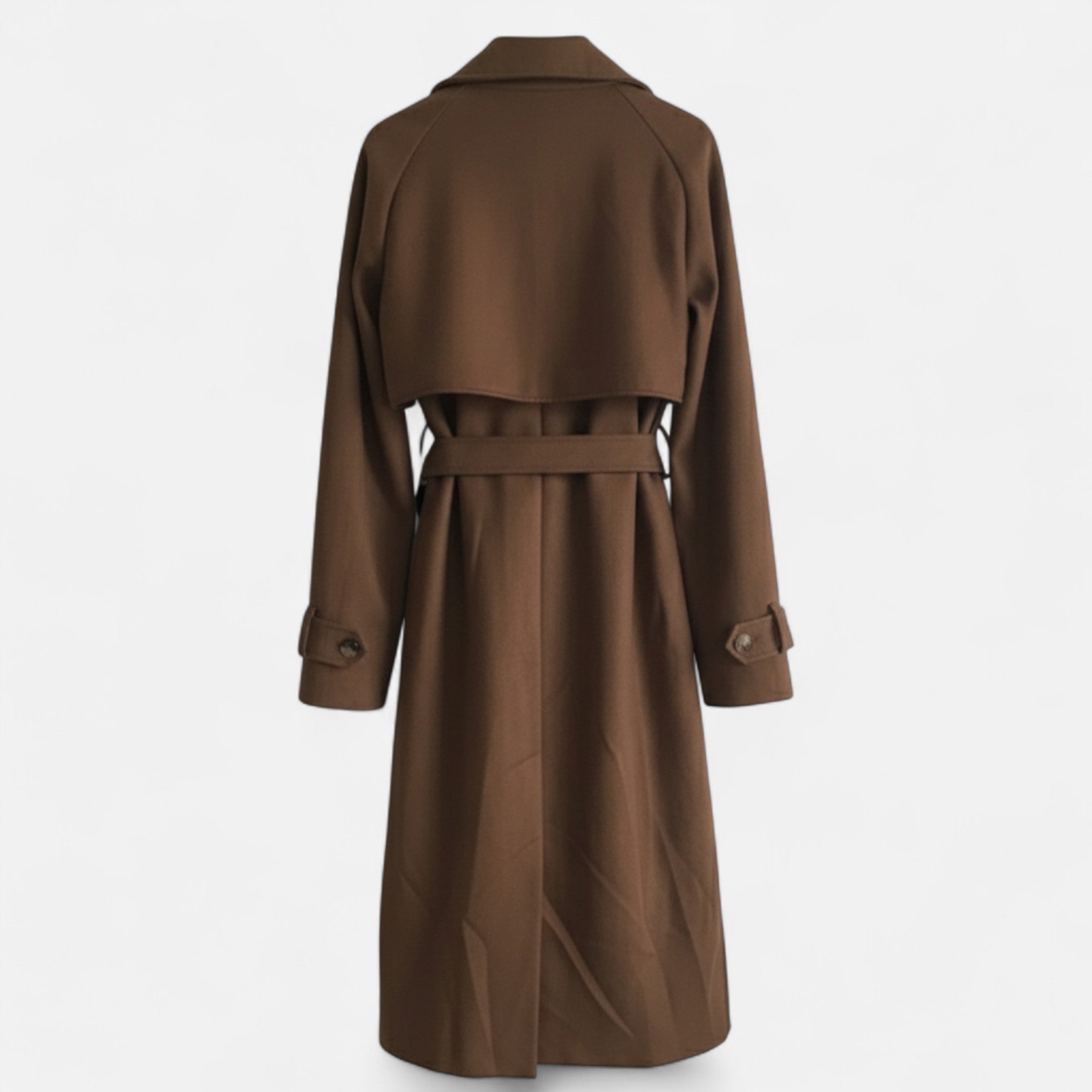 FEMUREA | Women’s Long Faux Suede Coat – Vintage Belted Elegance