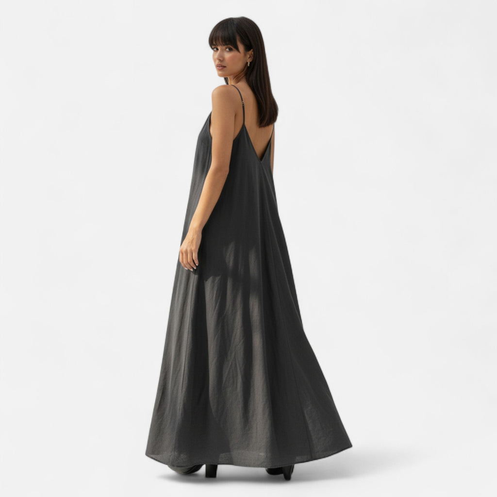 FEMUREA | Women’s Satin Maxi Dress – Backless Slip Design