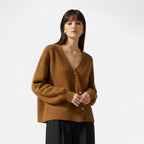 FEMUREA | Women’s V-Neck Knitted Cardigan – Timeless Elegance