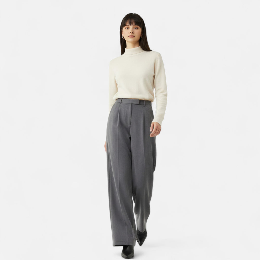 FEMUREA | Women’s Wide-Leg Trousers – Vintage High-Waisted Elegance