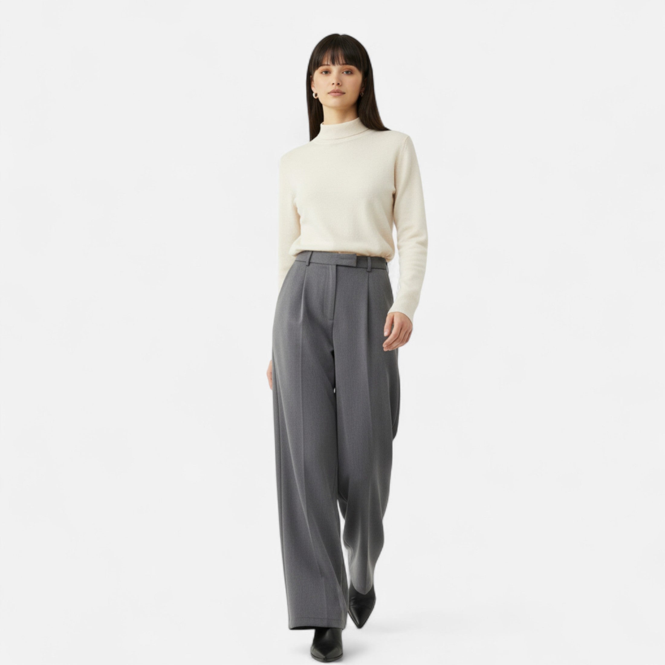 FEMUREA | Women’s Wide-Leg Trousers – Vintage High-Waisted Elegance