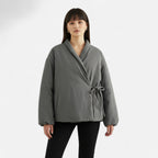 FEMUREA | Women’s Wrap Puffer Jacket – Quilted Tie-Waist Design