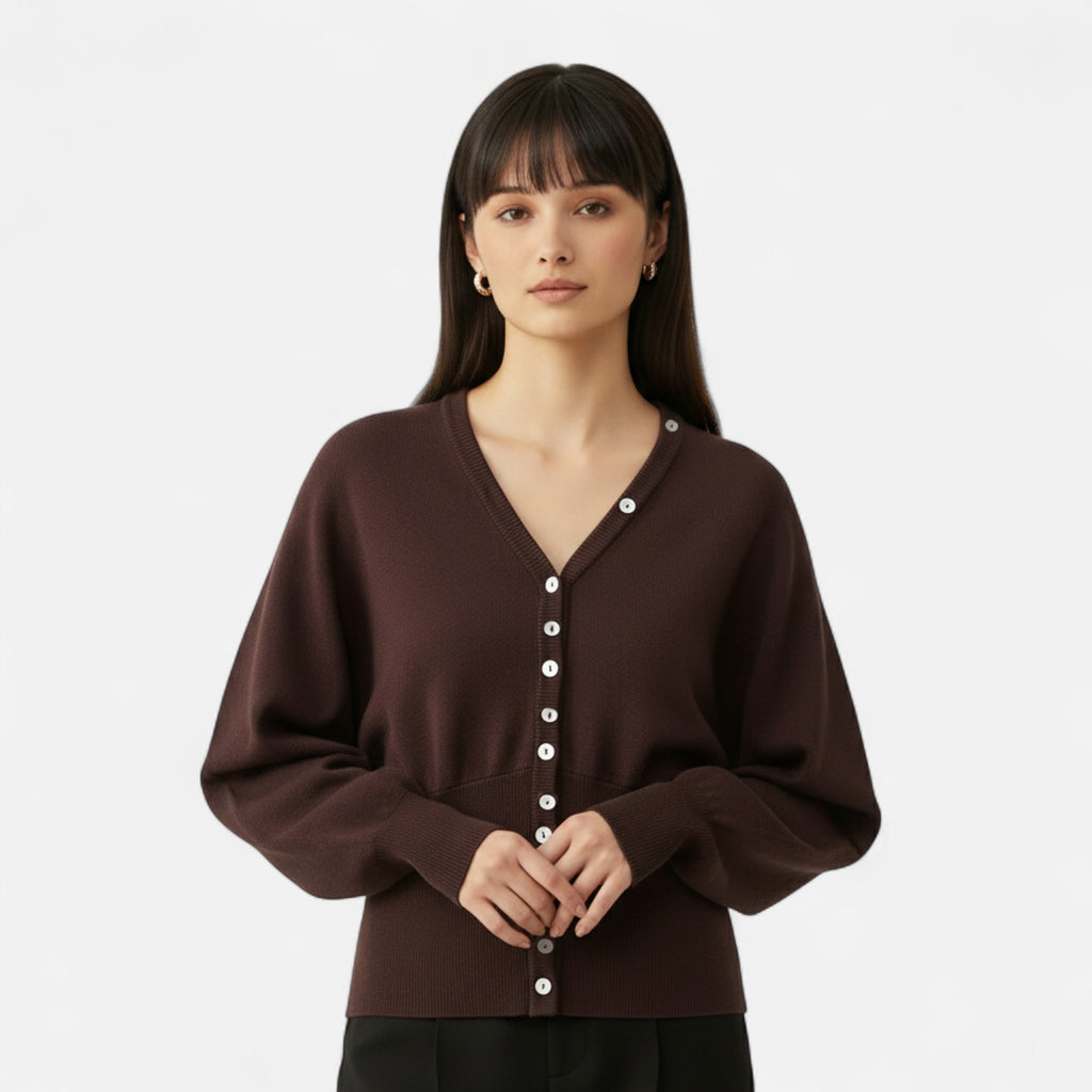 FEMUREA | Women’s Knit Cardigan – Classic V-Neck Design