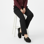 FEMUREA | Women’s Suede Loafers – Classic Buckle Design