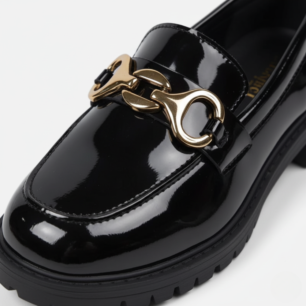 FEMUREA | Women’s Chunky Loafers – Patent Finish