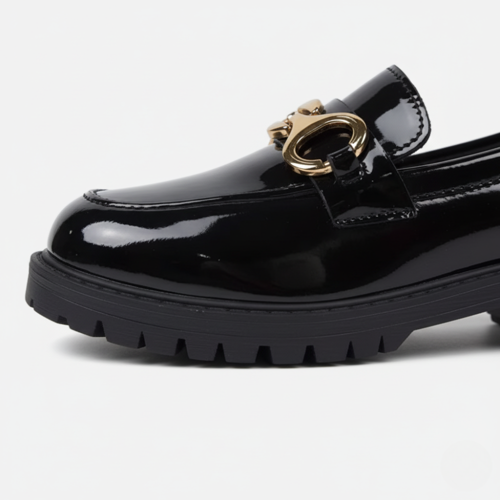FEMUREA | Women’s Chunky Loafers – Patent Finish