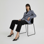 FEMUREA | Women’s Black Pointed-Toe Slingback Heels