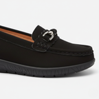 FEMUREA | Women’s Suede Loafers – Classic Buckle Design